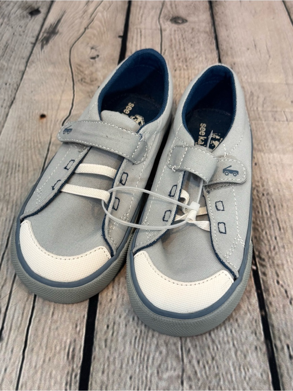 See Kai Run Basic Gray Hook and Loop Shoes